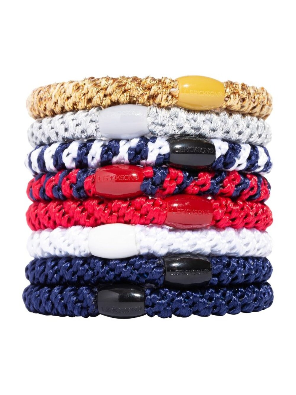 Sweet Candy Colors Americana Damage-Free Design Hair Ties for Thick Hair 8 Pack